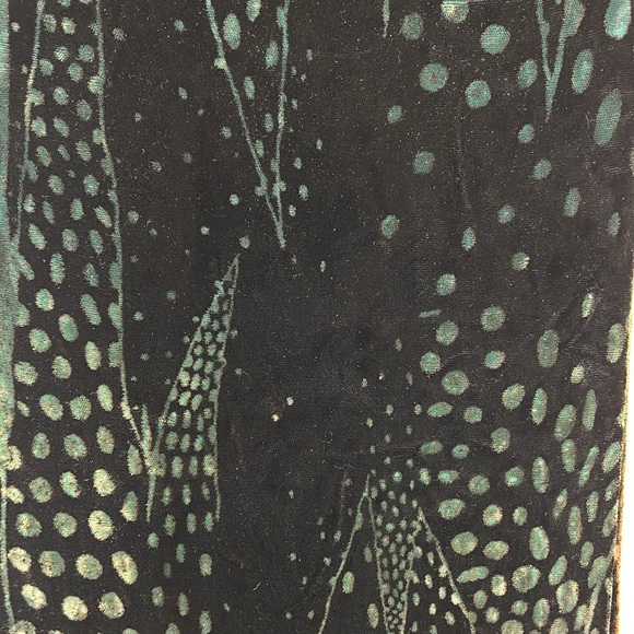 Georgina Von Etzdorf England Black/Multi Velvet Reversible Scarf 63x9.5 - Picture 7 of 7